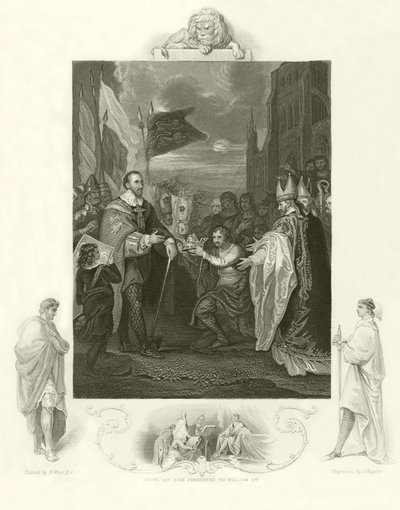 William I. obdrží anglickou korunu od Benjamin West