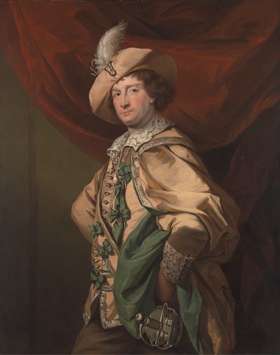 Henry Woodward jako Petruchio v Catherine a Petruchio, verzi Garricka "Zkrocení zlé ženy" od Benjamin van der Gucht