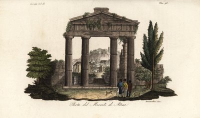 Ruiny brány Athény Archegetis, na římské Agora nebo Forum Romanum, Atény, Řecko od Bennardoni Bennardoni