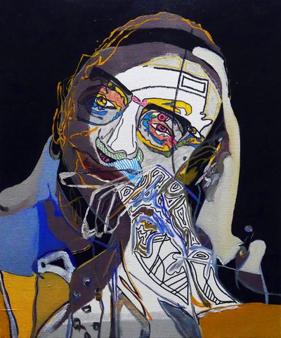 50 významných spisovatelů historie : Michel Foucault, 2015 (olej a akryl na plátně) od Benoit Erwann Boucherot