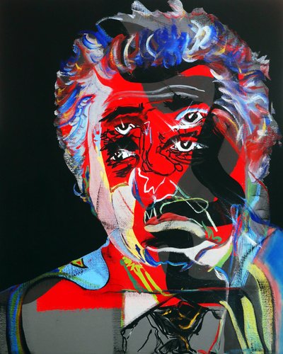 50 významných spisovatelů historie : Octavio Paz, 2015 (olej a akryl na plátně) od Benoit Erwann Boucherot