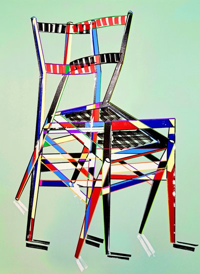 Lehátko - superleggera, podle Gia Pontiho, 2016 (olej na lněném plátně) od Benoit Erwann Boucherot