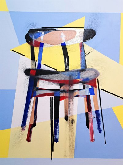 Chaise hCh33, podle Hanse J. Wegnera, 2016 (olej na lněném plátně) od Benoit Erwann Boucherot
