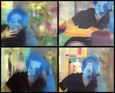 Muž na Měsíci, 2003 (olej na 4 plátnech) od Benoit Erwann Boucherot