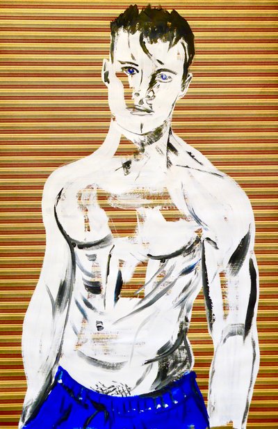 Masculin japonais 7, 2020 (akryl na sítotiskovém japonském papíře) od Benoit Erwann Boucherot