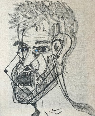 Surautoportrait main levée, 2017 (olej na plátně) od Benoit Erwann Boucherot
