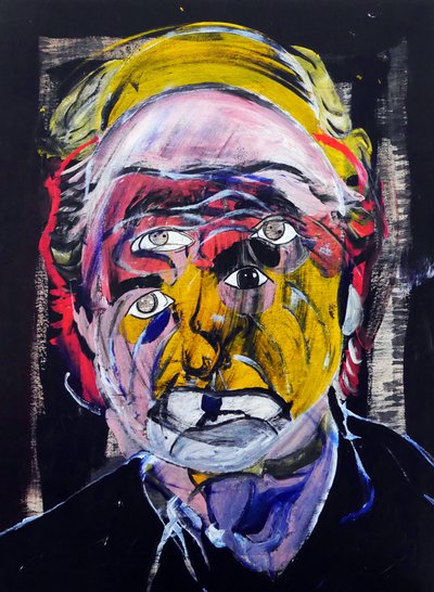 Surportrét : Philip Roth, 2021 (olej a akryl na dřevěné desce) od Benoit Erwann Boucherot