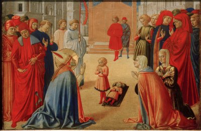 Svatý Zenobius probudí mrtvého chlapce od Benozzo Gozzoli