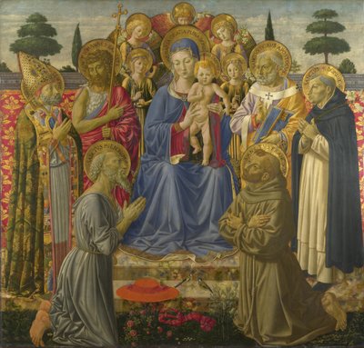 Panna a dítě trůnící mezi anděly a svatými, 60. léta 14. století od Benozzo Gozzoli