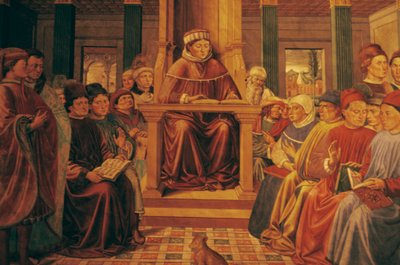 Augustin vyučující rétoriku v Římě od Benozzo di Lese di Sandro Gozzoli