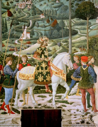 Palaeolog Jan VII. (1391-1448), východořímský císař, jako jeden ze Tří králů, detail z cyklu Putování tří králů v kapli, kolem roku 1460 od Benozzo di Lese di Sandro Gozzoli