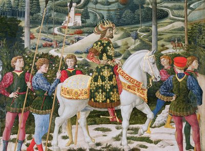 Jan VII. Palaeolog 1391-1448, východořímský císař, jako jeden ze Tří králů, detail z cyklu Putování tří králů v kapli, cca 1460 detail fresky z roku 70625 od Benozzo di Lese di Sandro Gozzoli