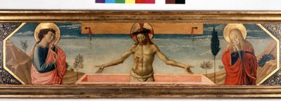 Predelle s Kristem ve zbožnosti a svatých. Obraz od Gozzoliho Benozza (1420 - 1497) (detail) od Benozzo di Lese di Sandro Gozzoli