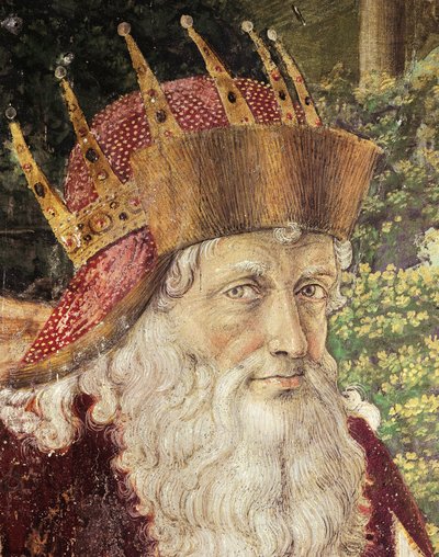Procesí tří králů od Benozza Gozzoliho (1420-1497), čerstvé. Detail. Kaple Palazzo Medici Riccardi, Florencie. od Benozzo di Lese di Sandro Gozzoli