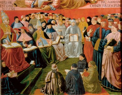 detail z Triumfu svatého Tomáše Akvinského od Benozzo di Lese di Sandro Gozzoli