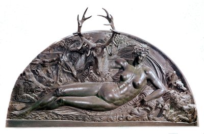 Nymfa z Fontainebleau Bas bronzový reliéf od Benvenuta Celliniho (1500-1571) z hradu Anet. 1542 Rozm. 409x205 cm Paříž, Musee du Louvre od Benvenuto Cellini
