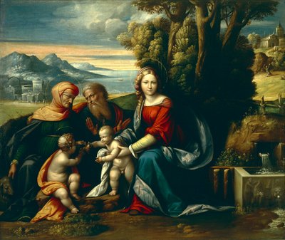 Svatá konverzace, Benvenuto Garofalo (1481-1559) od Benvenuto Tisi da Garofalo
