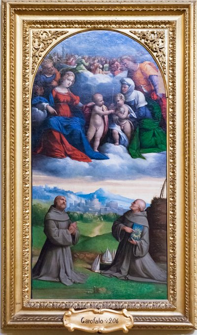 Svatá rodina a svatí od Benvenuto Tisi da Garofalo