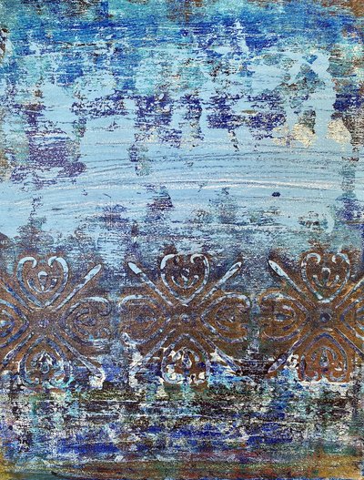 Vzor v odstínu „Distressed Blue“ od Berit Pihl