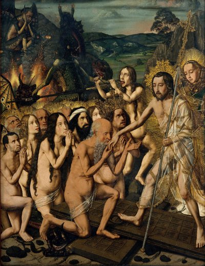 Sestup Krista do limba, cca 1475 (olej na dřevě) od Bermejo
