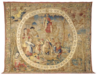 Bruselský alegorický gobelín znázorňující měsíc prosinec z "Medailonových měsíců", kolem roku 1525 od Bernard van Orley