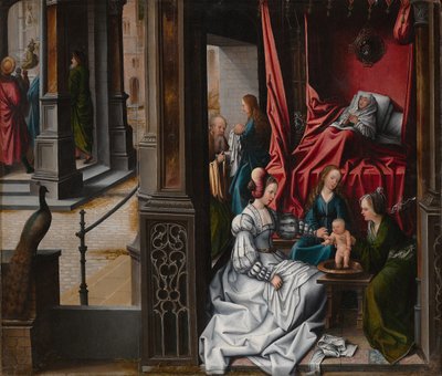 Narození a pojmenování svatého Jana Křtitele, ca. 1514-15. od Bernard van Orley