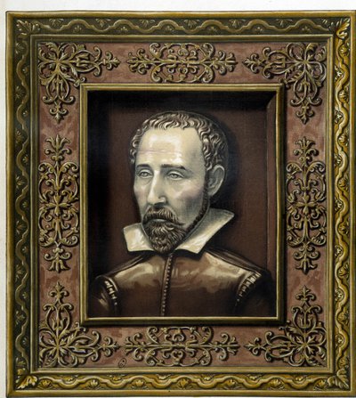 Portrét Bernarda Palissyho, který vlastnoručně vyrobil z hliněné keramiky - v „Dílo Bernarda Palissyho“ od C. Delange a C. Bornemana, Paříž od Bernard (after) Palissy