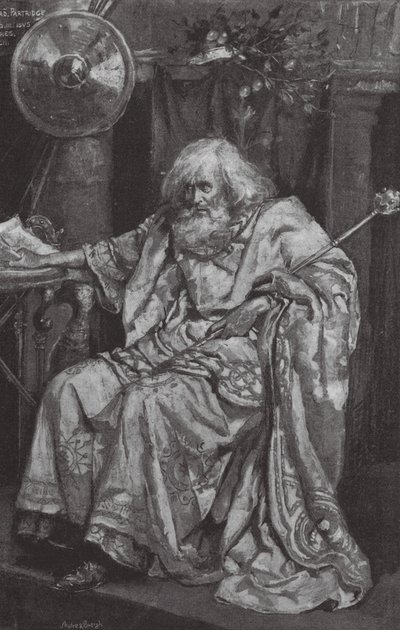 Král Lear (litografie) od Bernard (after) Partridge