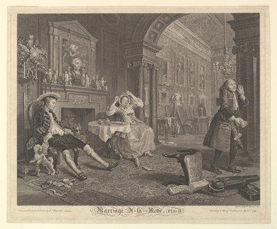 Marriage A-la-Mode, Plate II, duben 1745. od Bernard Baron