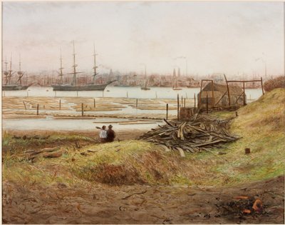 Lodní doprava a stavba lodí na Tyne (tužka a akvarel na papíře (nalepeno na papíře)) od Bernard Benedict Hemy