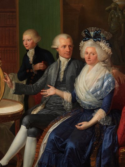 Detail portrétu rodiny Villersových od Bernard Duvivier