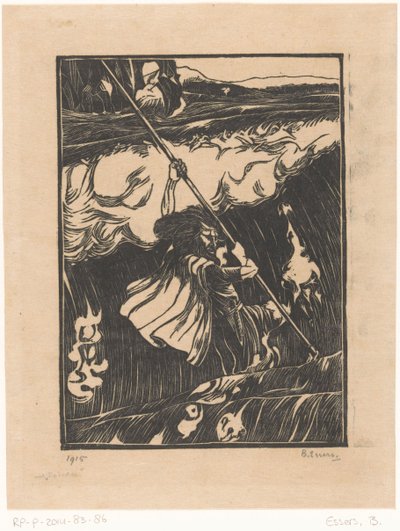 Cuchulainn bojuje s příbojem od Bernard Essers (signed by artist)