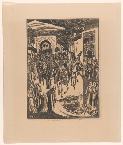 De Intocht (původní název na objektu) Saffia (původní název na objektu) od Bernard Essers (signed by artist)