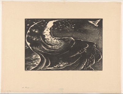 De vloed (původní název na objektu) od Bernard Essers (signed by artist)