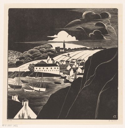Přístav při odlivu (původní název na objektu) od Bernard Essers (signed by artist)