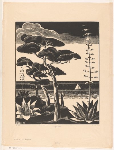 Pobřeží v Saint-Raphaël (původní název na objektu) od Bernard Essers (signed by artist)