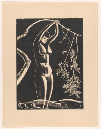 Nahá žena s větví od Bernard Essers (signed by artist)