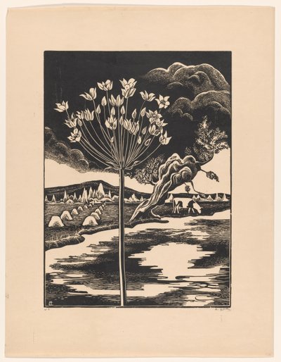Labutí květina v krajině od Bernard Essers (signed by artist)