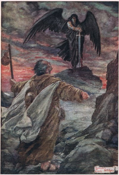 Bát se smrti? Cítit mlhu v krku, ilustrace z „Prospice“ od Roberta Browninga od Bernard John Partridge