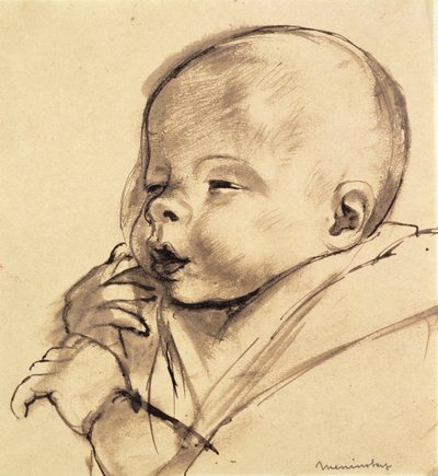 Dítě (pero a inkoust na papíře) od Bernard Meninsky