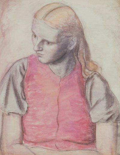 Portrét umělcovy manželky, kolem roku 1926 (tužka a akvarel) od Bernard Meninsky
