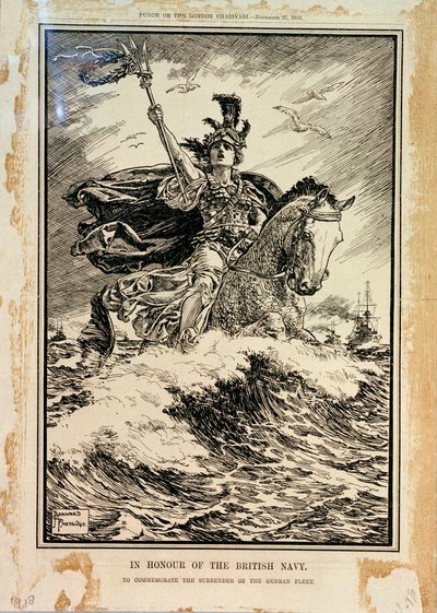 Na počest britského námořnictva. Na památku kapitulace německého loďstva. Obálka časopisu Punch, 27. listopadu 1918. od Bernard Partridge