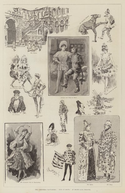 Vánoční pantomima, Kocour v botách, v divadle Drury-Lane Theatre od Bernard Partridge