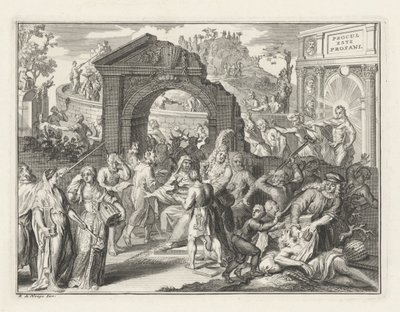 Cartoon of the Schouwburg Controversy, asi 1685 od Bernard Picart (attributed to)