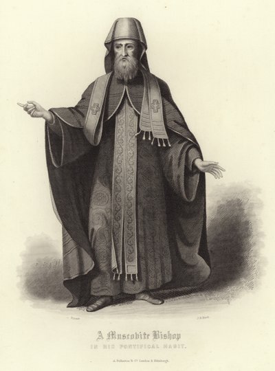 Moskevský biskup ve svém pontifikálním hábitu od Bernard Picart