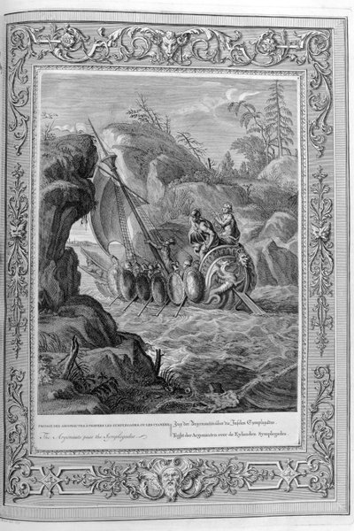 V řecké mytologii bylo Argo lodí, na které se Jason a Argonauti plavili z Iolcos do Kolchidy, aby získali zlaté rouno. od Bernard Picart