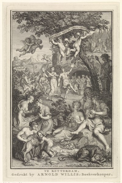 Krajina s pastýři a pastýřkami Titulní list pro: F. Greenwood, Básně, 1719 od Bernard Picart