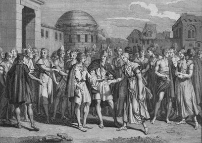 Způsob, jakým si Lyncas bere ty z jeho krve, 1723. od Bernard Picart