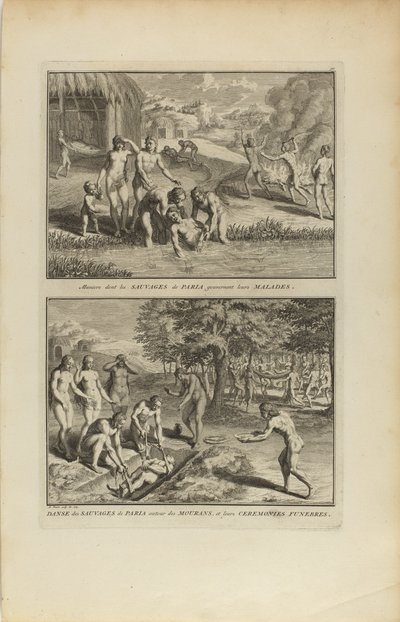 Manière dont les Sauvages.../Dance des Sauvages de Paria od Bernard Picart