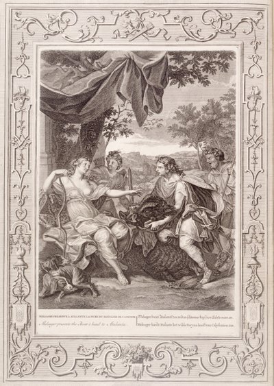 Meleager daruje Atalantě kančí hlavu, 1731 od Bernard Picart